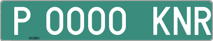 Ejemplo matrícula provisional verde de España matrícula KNR