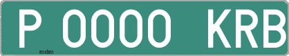 Ejemplo matrícula provisional verde de España matrícula KRB