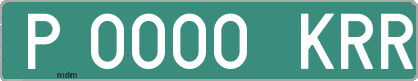 Ejemplo matrícula provisional verde de España matrícula KRR