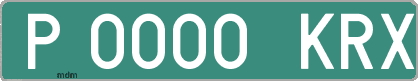 Ejemplo matrícula provisional verde de España matrícula KRX