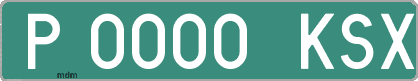Ejemplo matrícula provisional verde de España matrícula KSX