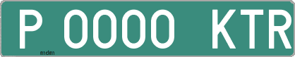 Ejemplo matrícula provisional verde de España matrícula KTR