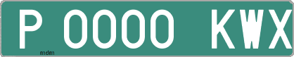 Ejemplo matrícula provisional verde de España matrícula KWX