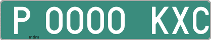 Ejemplo matrícula provisional verde de España matrícula KXC