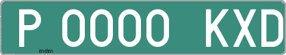 Ejemplo matrícula provisional verde de España matrícula KXD