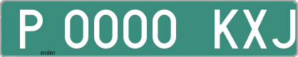 Ejemplo matrícula provisional verde de España matrícula KXJ