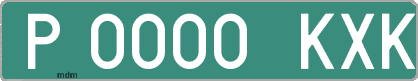 Ejemplo matrícula provisional verde de España matrícula KXK