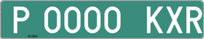 Ejemplo matrícula provisional verde de España matrícula KXR
