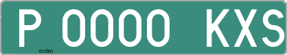 Ejemplo matrícula provisional verde de España matrícula KXS