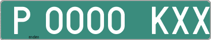 Ejemplo matrícula provisional verde de España matrícula KXX