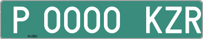 Ejemplo matrícula provisional verde de España matrícula KZR