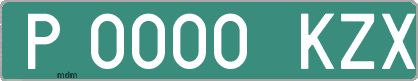 Ejemplo matrícula provisional verde de España matrícula KZX