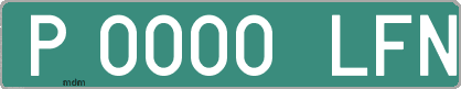 Ejemplo matrícula provisional verde de España matrícula LFN