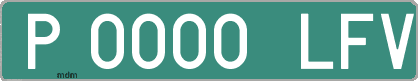 Ejemplo matrícula provisional verde de España matrícula LFV