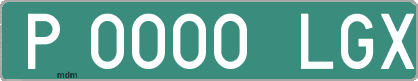 Ejemplo matrícula provisional verde de España matrícula LGX