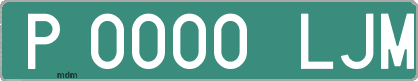 Ejemplo matrícula provisional verde de España matrícula LJM