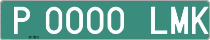 Ejemplo matrícula provisional verde de España matrícula LMK