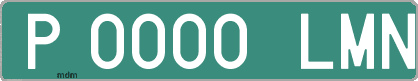 Ejemplo matrícula provisional verde de España matrícula LMN