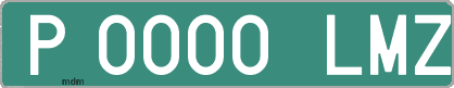 Ejemplo matrícula provisional verde de España matrícula LMZ