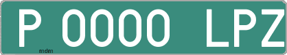 Ejemplo matrícula provisional verde de España matrícula LPZ