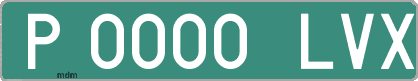 Ejemplo matrícula provisional verde de España matrícula LVX
