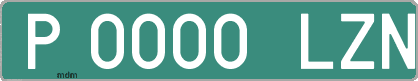 Ejemplo matrícula provisional verde de España matrícula LZN
