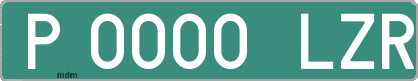 Ejemplo matrícula provisional verde de España matrícula LZR