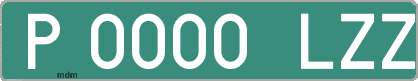 Ejemplo matrícula provisional verde de España matrícula LZZ