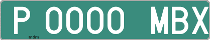 Ejemplo matrícula provisional verde de España matrícula MBX