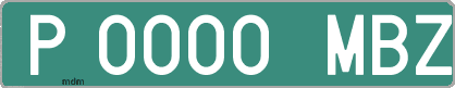 Ejemplo matrícula provisional verde de España matrícula MBZ