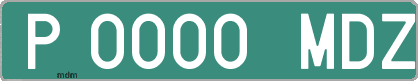 Ejemplo matrícula provisional verde de España matrícula MDZ