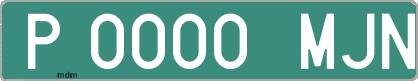 Ejemplo matrícula provisional verde de España matrícula MJN
