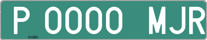 Ejemplo matrícula provisional verde de España matrícula MJR