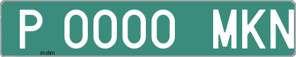 Ejemplo matrícula provisional verde de España matrícula MKN