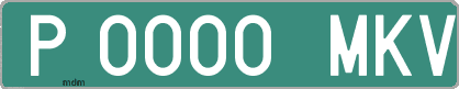 Ejemplo matrícula provisional verde de España matrícula MKV