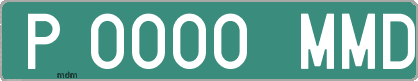Ejemplo matrícula provisional verde de España matrícula MMD