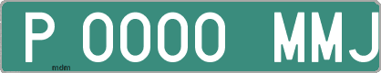 Ejemplo matrícula provisional verde de España matrícula MMJ
