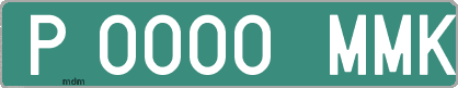 Ejemplo matrícula provisional verde de España matrícula MMK