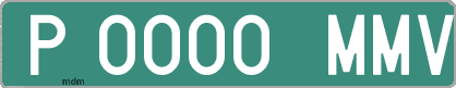 Ejemplo matrícula provisional verde de España matrícula MMV
