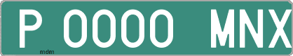 Ejemplo matrícula provisional verde de España matrícula MNX