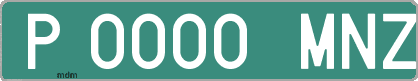 Ejemplo matrícula provisional verde de España matrícula MNZ