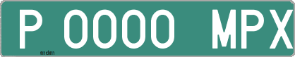 Ejemplo matrícula provisional verde de España matrícula MPX