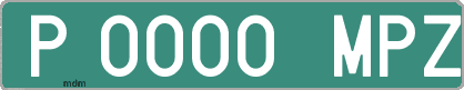Ejemplo matrícula provisional verde de España matrícula MPZ