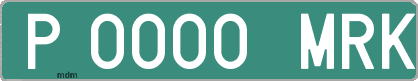 Ejemplo matrícula provisional verde de España matrícula MRK