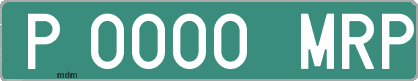 Ejemplo matrícula provisional verde de España matrícula MRP