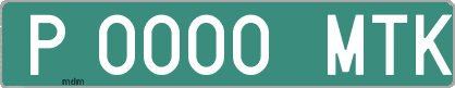 Ejemplo matrícula provisional verde de España matrícula MTK
