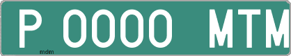 Ejemplo matrícula provisional verde de España matrícula MTM