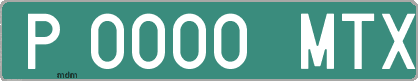 Ejemplo matrícula provisional verde de España matrícula MTX