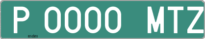 Ejemplo matrícula provisional verde de España matrícula MTZ