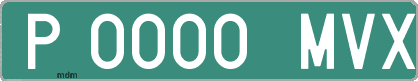 Ejemplo matrícula provisional verde de España matrícula MVX